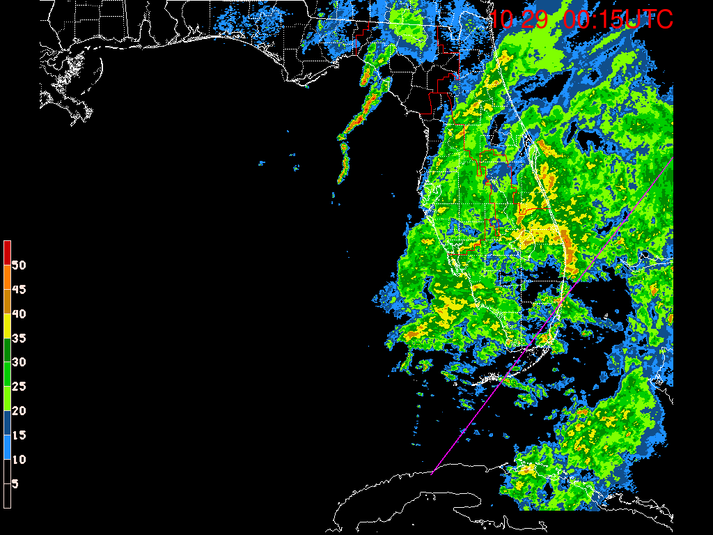 Florida Radar Recording From SFWMD for Philippe (2017) Approach