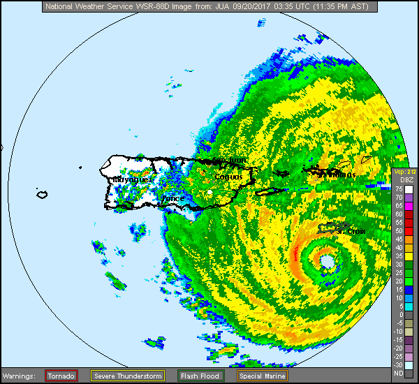 San Juan Radar Recording of Maria (2017) Approach
