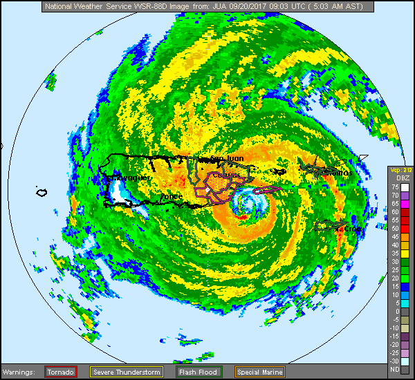 San Juan Radar Recording of Maria (2017) Approach