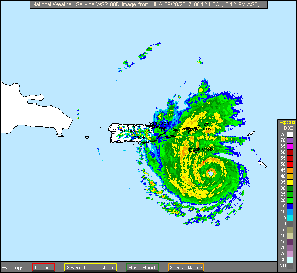 San Juan, PR Long Range Radar Recording of Maria (2017) Approach