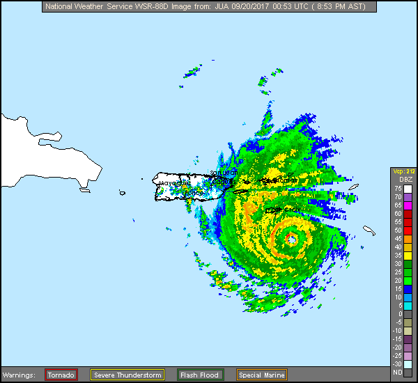 San Juan, PR Long Range Radar Recording of Maria (2017) Approach