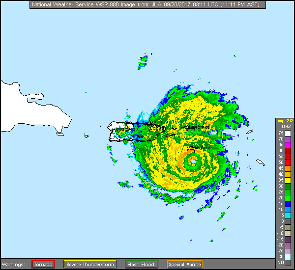 San Juan, PR Long Range Radar Recording of Maria (2017) Approach