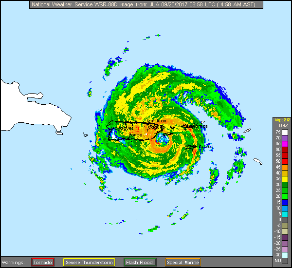 San Juan, PR Long Range Radar Recording of Maria (2017) Approach