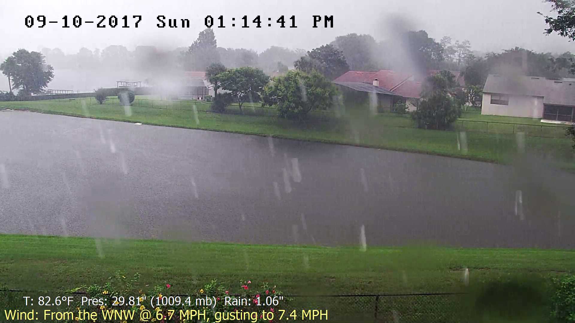 Flhurricane Orlando Lake Marsha Cam recording approach of Irma (2017)