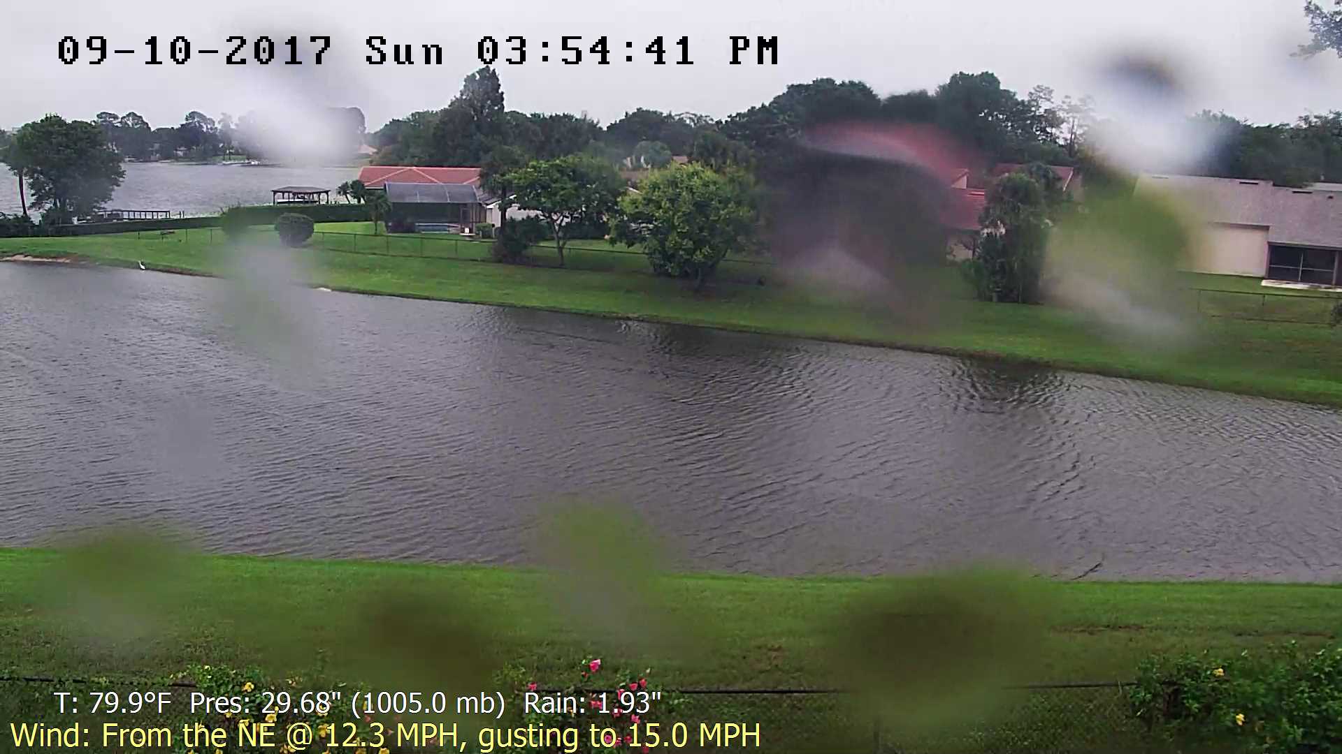 Flhurricane Orlando Lake Marsha Cam recording approach of Irma (2017)