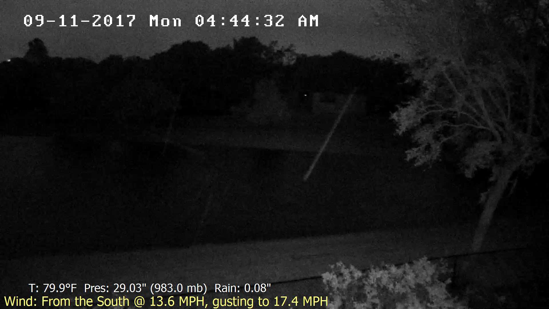 Flhurricane Orlando Lake Marsha Cam recording approach of Irma (2017)