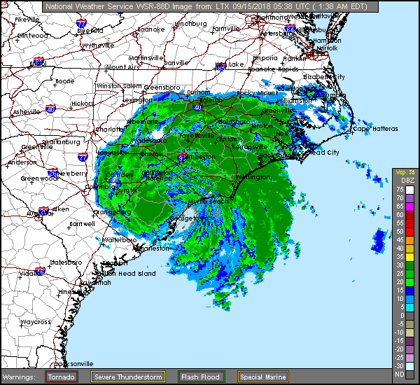 Florence Long Range Radar Recording from Wilmington