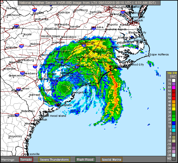 Florence Long Range Radar Recording from Wilmington