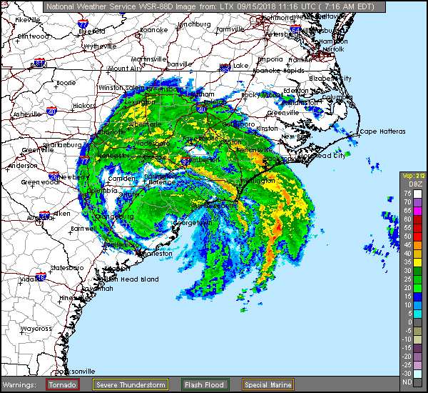 Florence Long Range Radar Recording from Wilmington