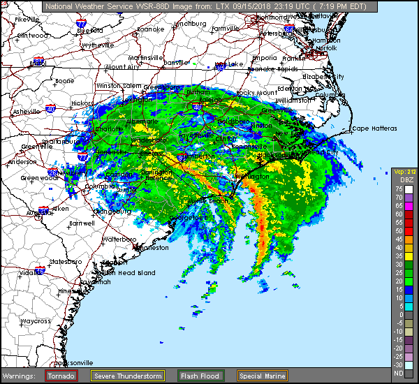 Florence Long Range Radar Recording from Wilmington