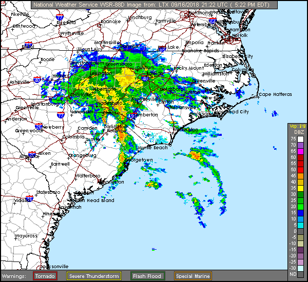Florence Long Range Radar Recording from Wilmington