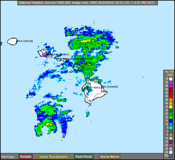 Kohala, HI  Long Range Radar Recording of Lane (2018) Approach