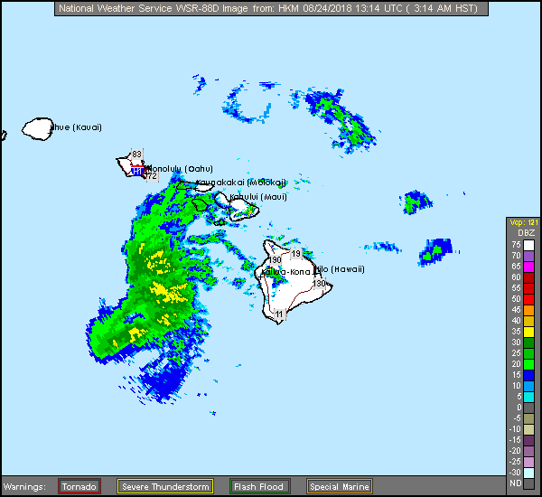 Kohala, HI  Long Range Radar Recording of Lane (2018) Approach