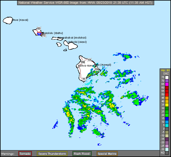 South Shore Big Island, HI Long Range Radar Recording of Lane (2018) Approach