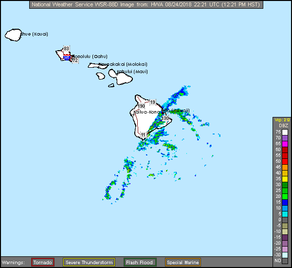 South Shore Big Island, HI Long Range Radar Recording of Lane (2018) Approach