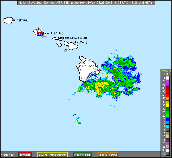 South Shore Big Island, HI Long Range Radar Recording of Lane (2018) Approach
