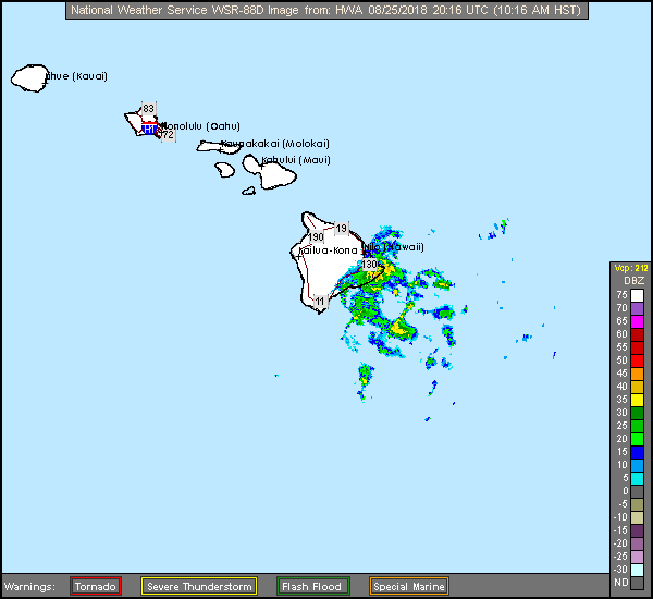 South Shore Big Island, HI Long Range Radar Recording of Lane (2018) Approach