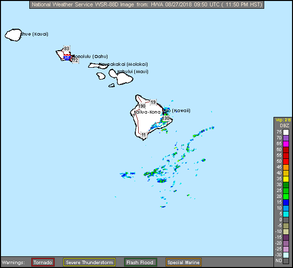 South Shore Big Island, HI Long Range Radar Recording of Lane (2018) Approach