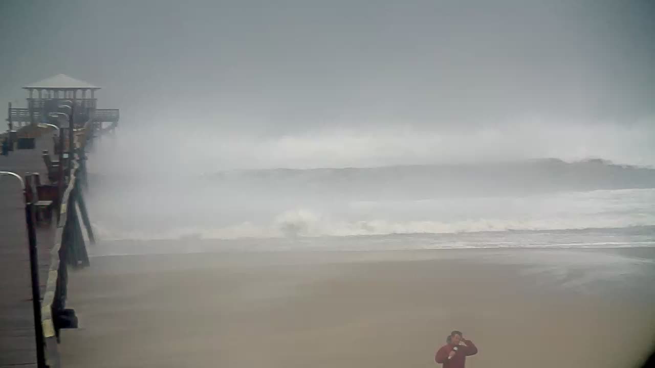 Oceanana Pier Fishing Cam (Atlantic Beach) for Florence Approach (2018)