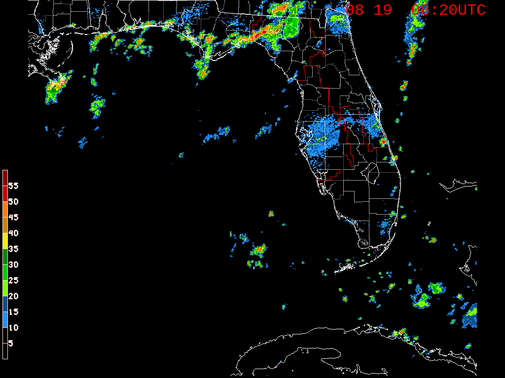 Florida Radar Recording From SFWMD for Gulf Area (Aug 17 2019)