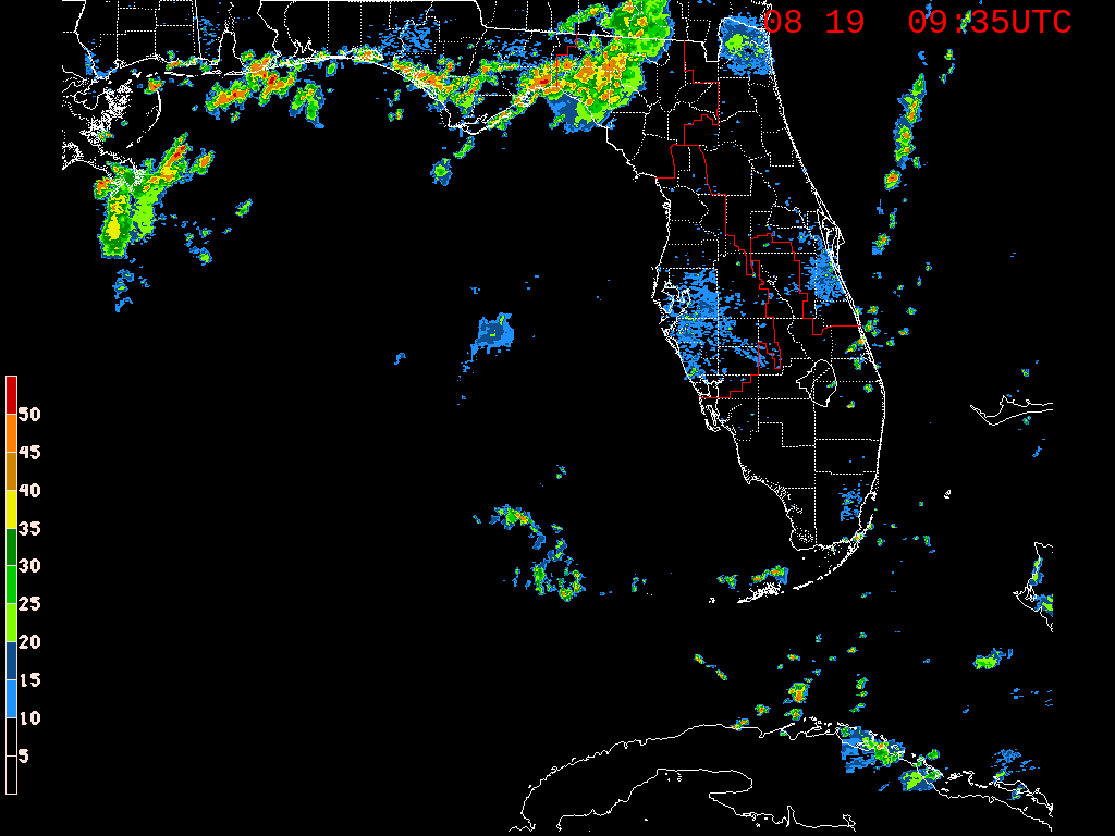Florida Radar Recording From SFWMD for Gulf Area (Aug 17 2019)