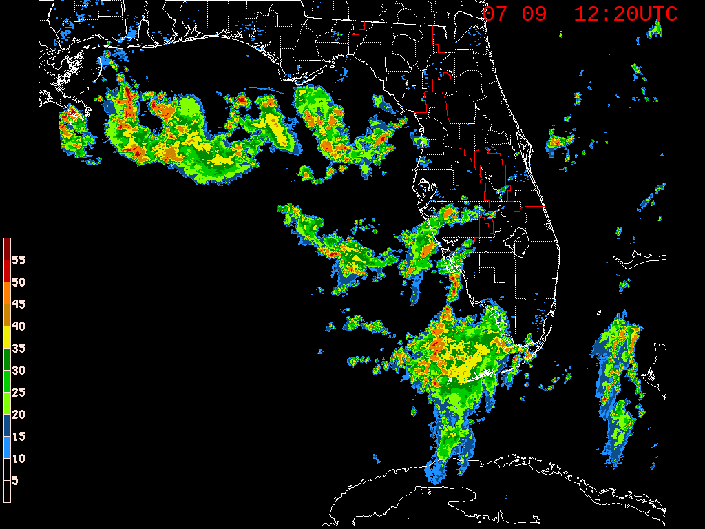 Florida Radar Recording From SFWMD for Barry (2019) Approach