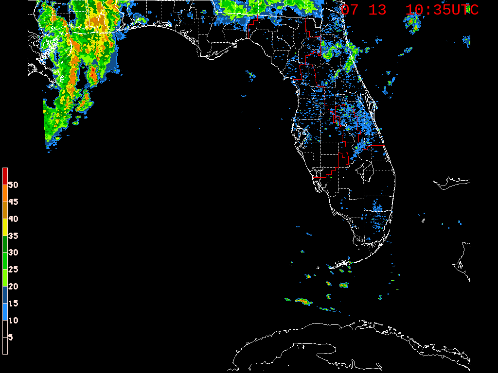 Florida Radar Recording From SFWMD for Barry (2019) Approach