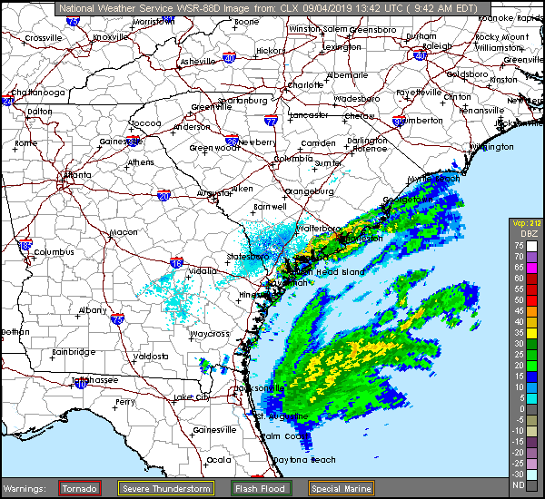 Charleston, SC Long Range Radar Recording of Dorian (2019) Approach