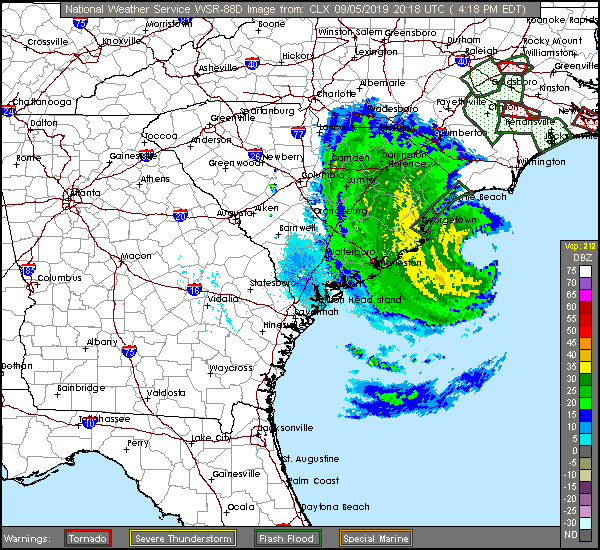 Charleston, SC Long Range Radar Recording of Dorian (2019) Approach