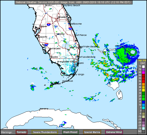 Miami Long Range Radar Recording of Dorian (2019) Approach