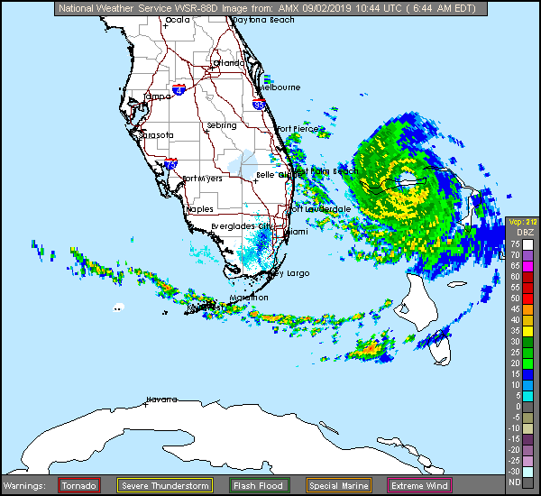 Miami Long Range Radar Recording of Dorian (2019) Approach