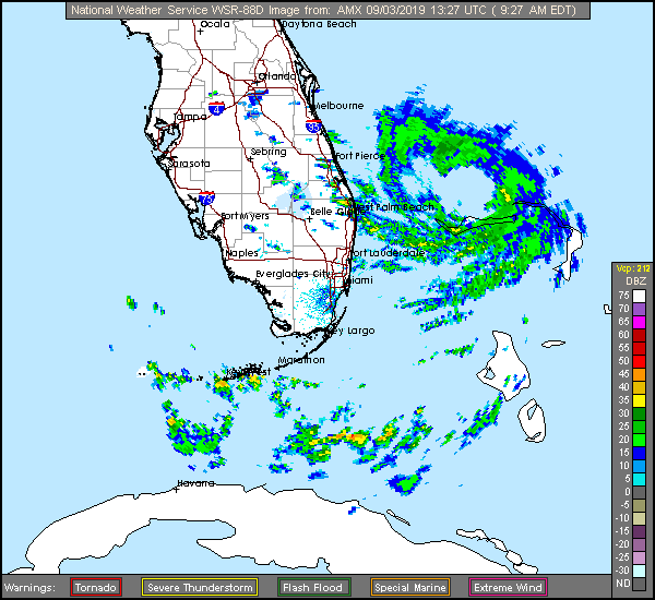 Miami Long Range Radar Recording of Dorian (2019) Approach