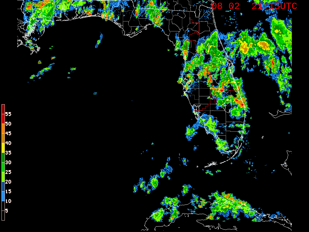 Florida Radar Recording From SFWMD for Gulf Area (Aug 2 2019)