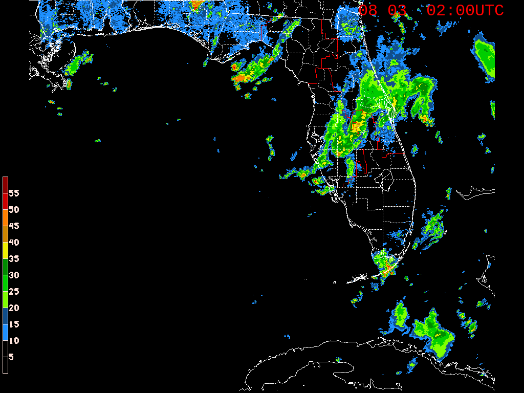 Florida Radar Recording From SFWMD for Gulf Area (Aug 2 2019)