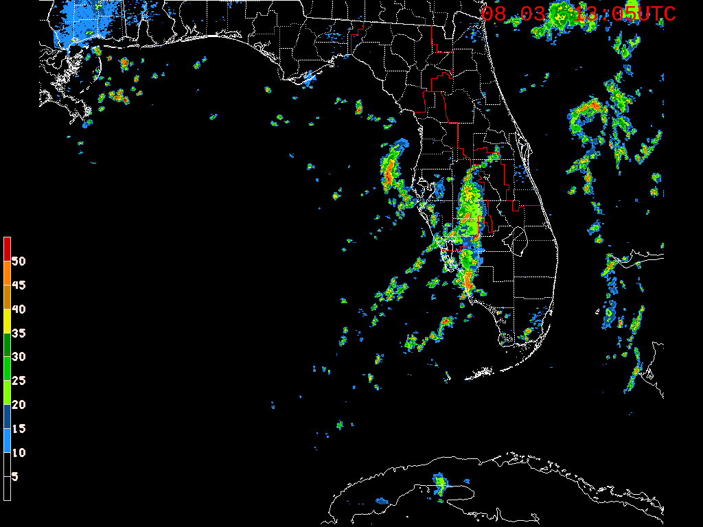 Florida Radar Recording From SFWMD for Gulf Area (Aug 2 2019)