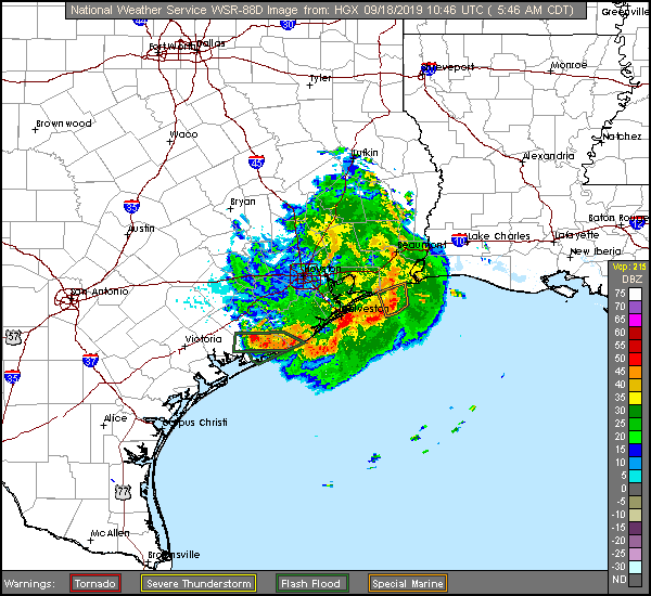 Houston Long Range Radar Recording of Imelda (2019) Approach