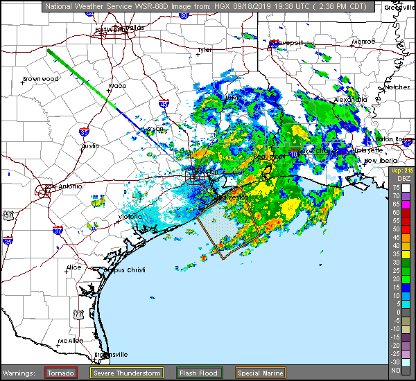 Houston Long Range Radar Recording of Imelda (2019) Approach