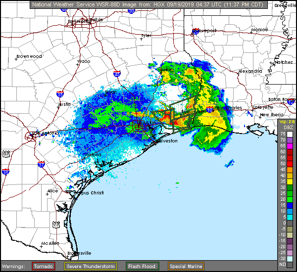 Houston Long Range Radar Recording of Imelda (2019) Approach