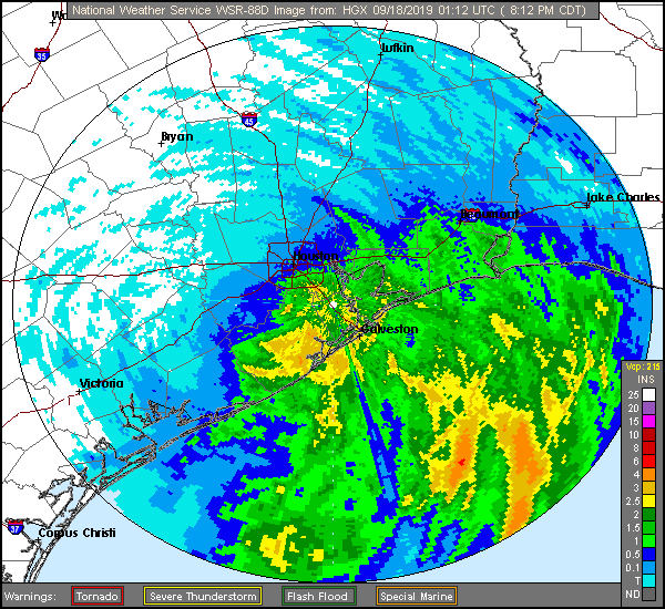 Houston Long Storm Rainfal Totals of Imelda (2019) Approach