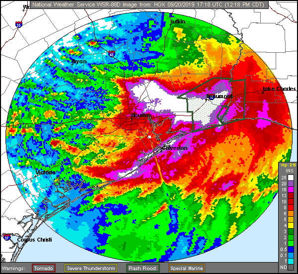 Houston Long Storm Rainfal Totals of Imelda (2019) Approach