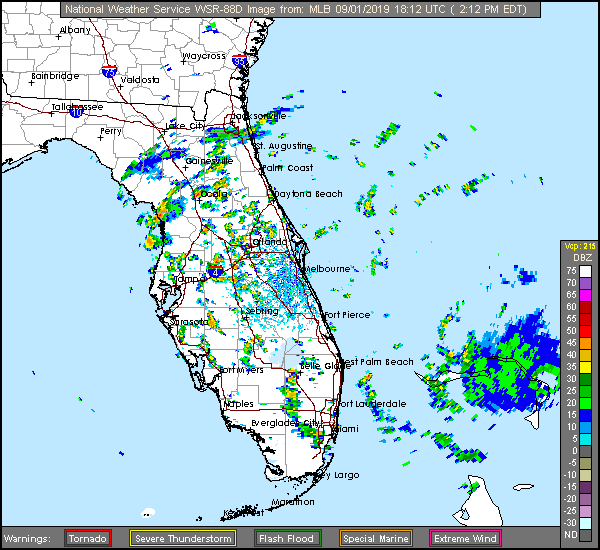 Melbourne, FL Long Range Radar Recording of Dorian (2019) Approach