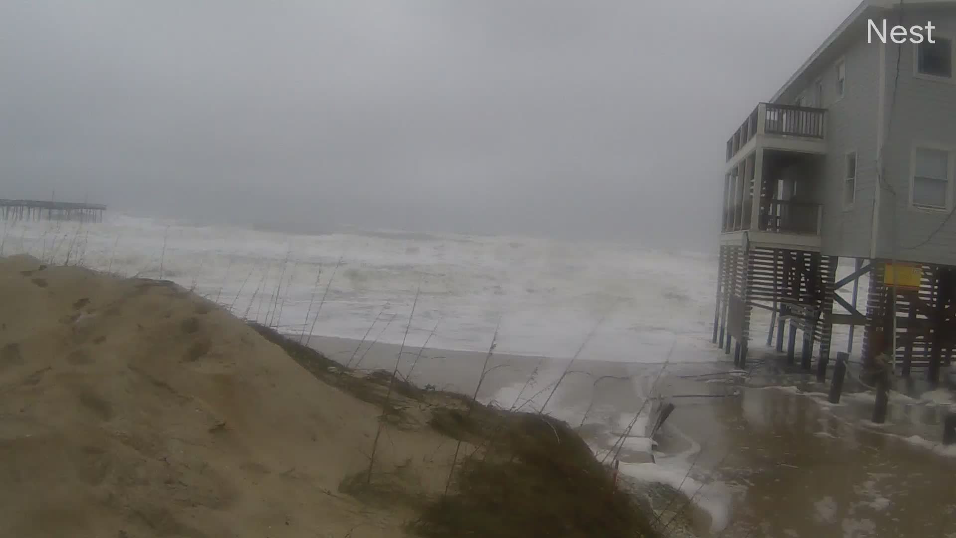 Rodanthe, NC Hurricane Track Cam 11 Recording Outer Banks Nov Storm (2019)