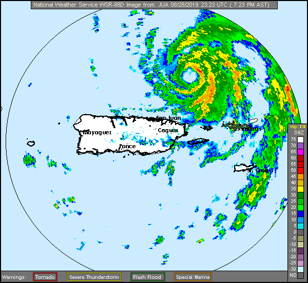 San Juan Radar Recording of Dorian (2019) Approach