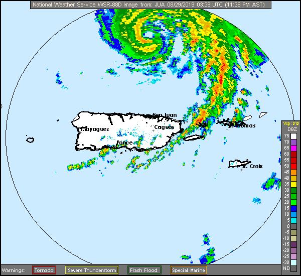 San Juan Radar Recording of Dorian (2019) Approach