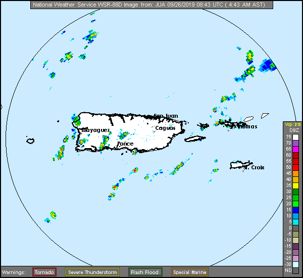 San Juan Radar Recording of Karen (2019) Approach
