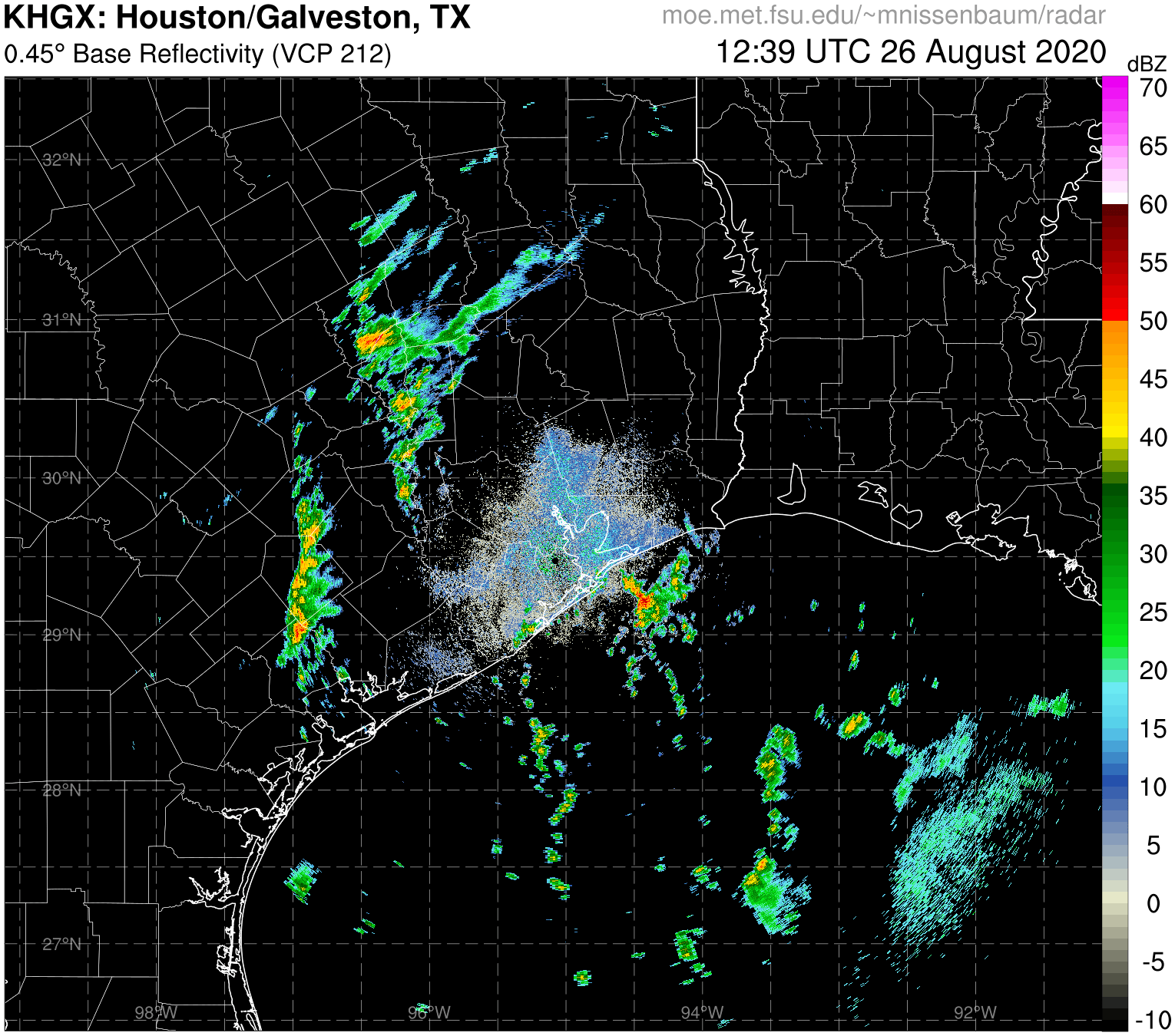 Houston Radar Recording of Laura (2020) Approach