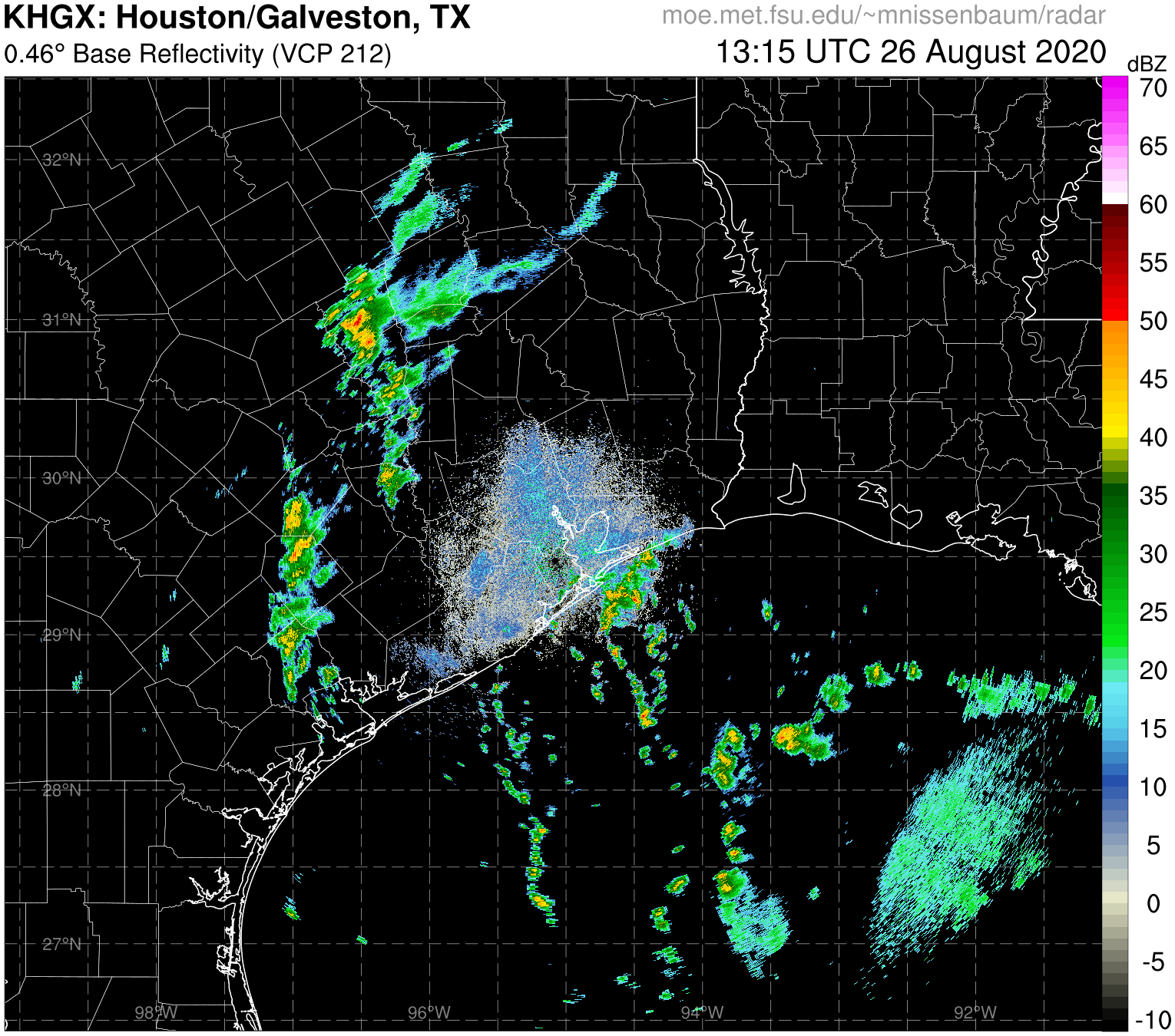 Houston Radar Recording of Laura (2020) Approach