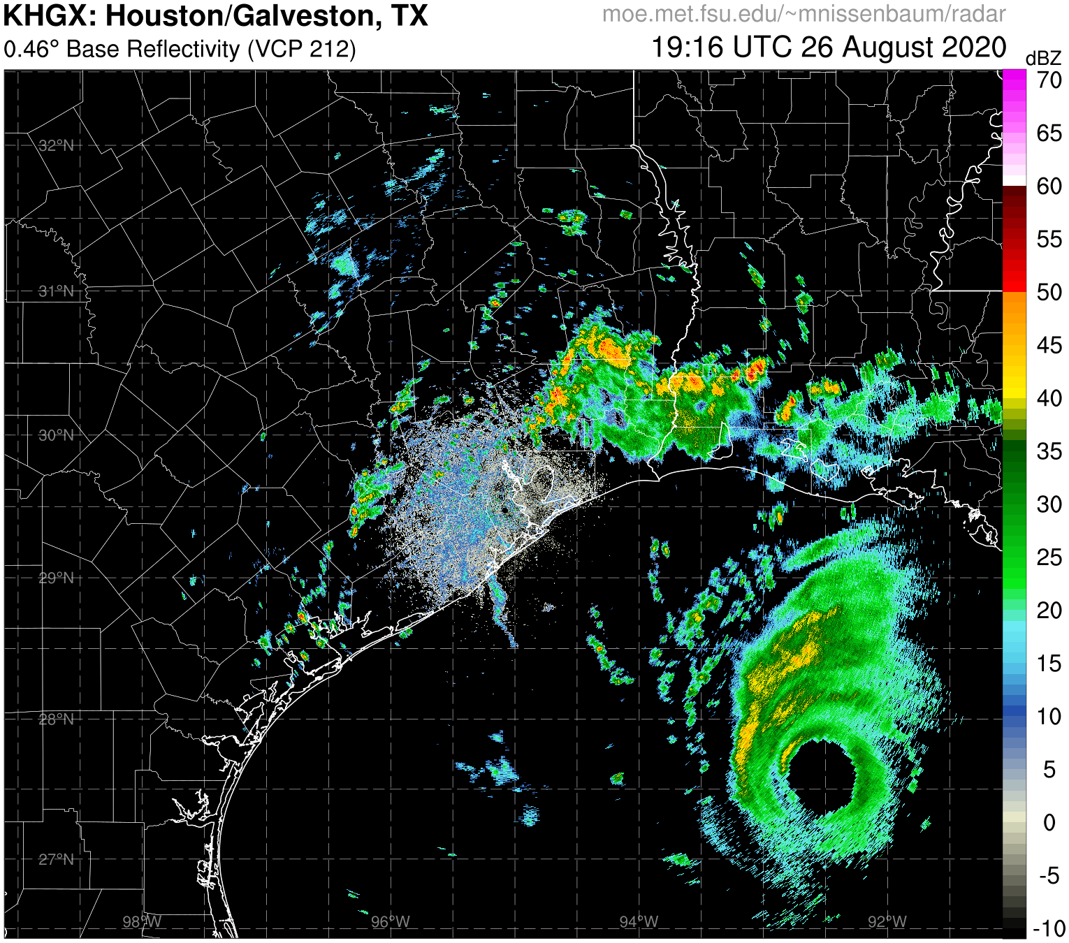 Houston Radar Recording of Laura (2020) Approach