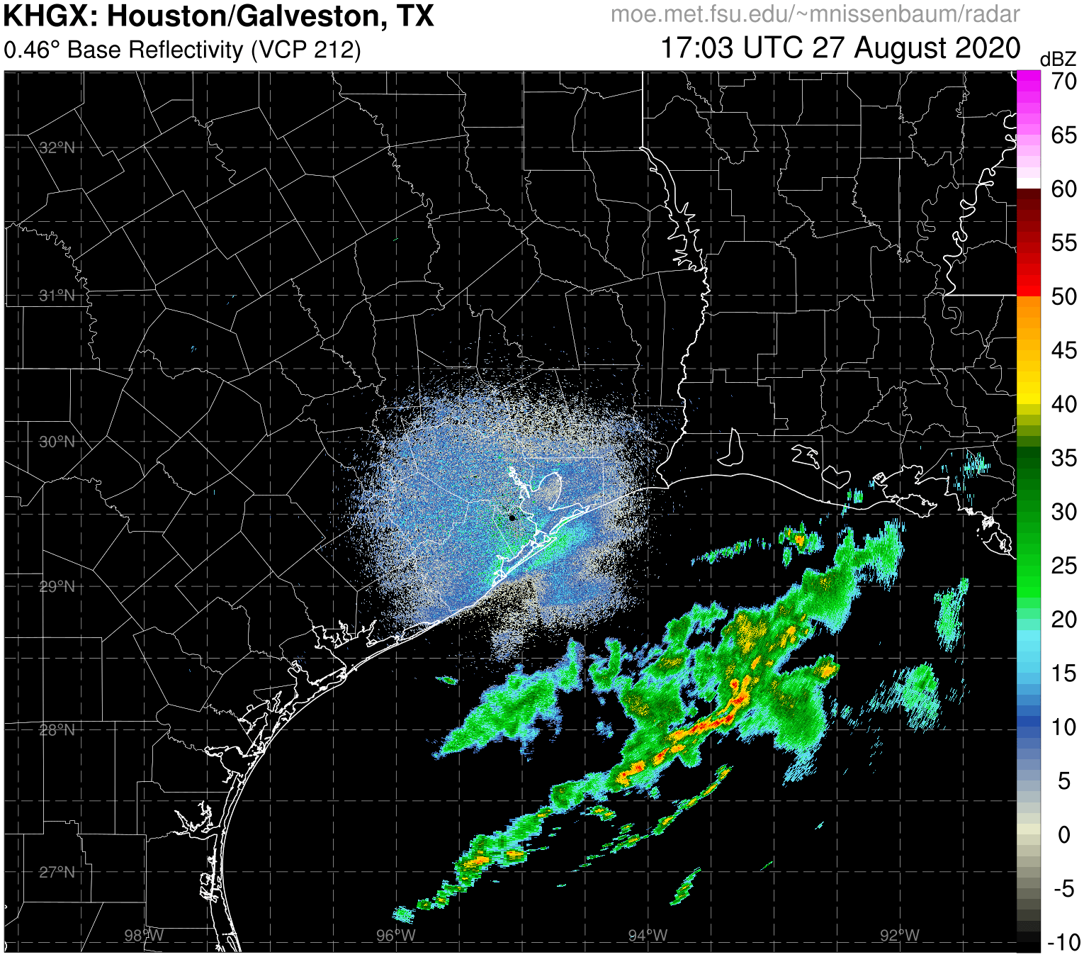 Houston Radar Recording of Laura (2020) Approach