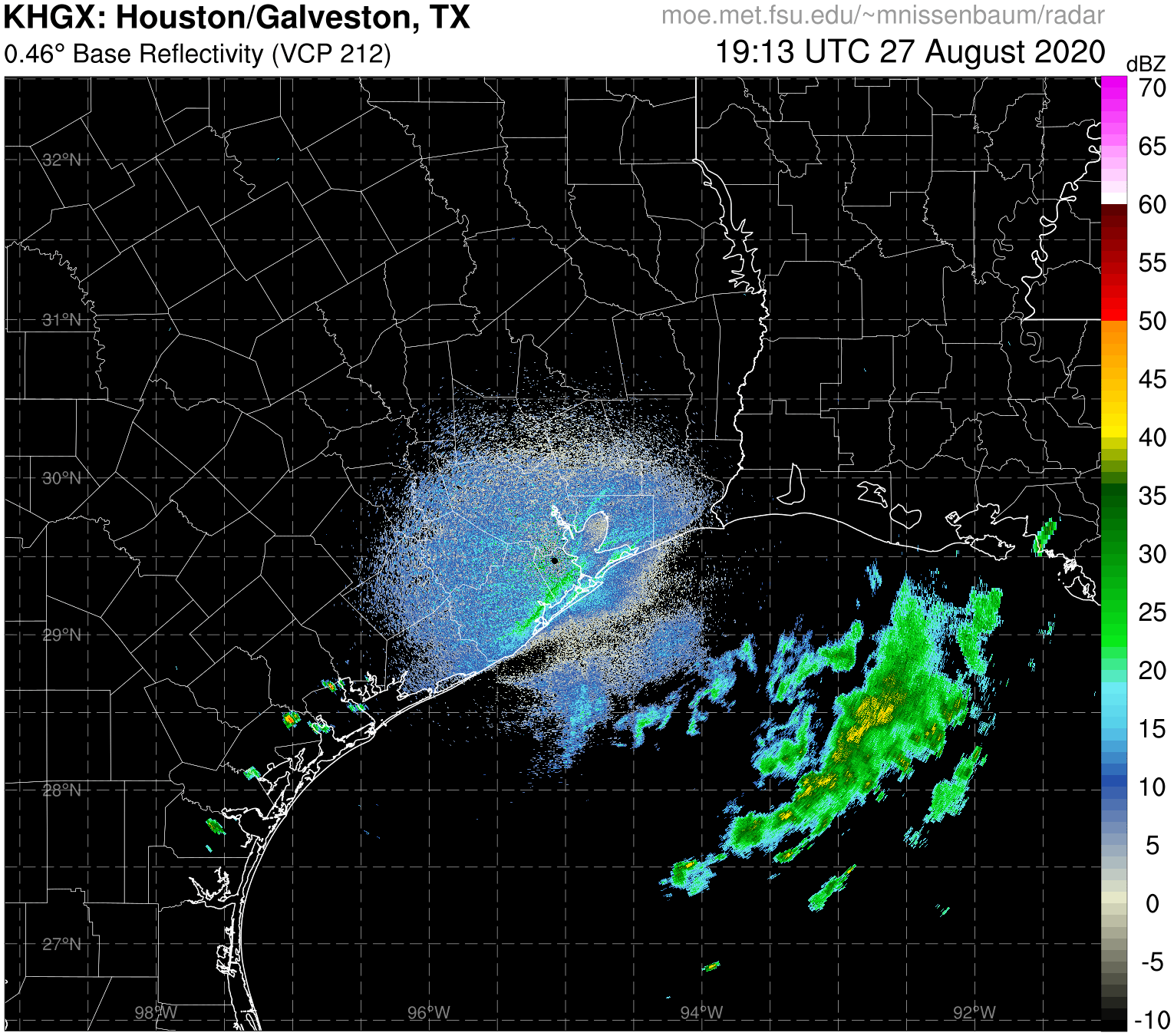 Houston Radar Recording of Laura (2020) Approach